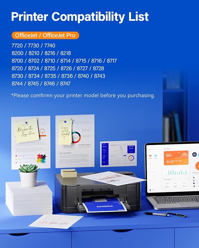 952XL Ink Cartridges Combo 4 Pack Replacement for HP 952 952XL Printers Ink Compatible HP Color Officejet Pro 7740 7720 8210 8216 8702 8710 8720 8740 8715 8725 8730 8700 7730 Black Cyan Magenta Yellow
