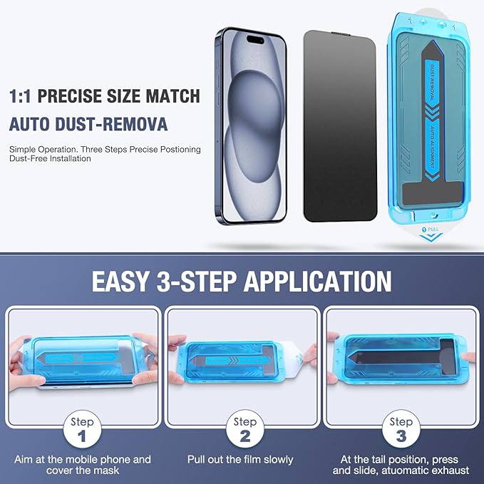 2-Pack Matte Privacy Screen Protector for iPhone 17, iPhone 16 Pro-6.3 inch, Anti-Glare Display Filter, No Bubbles, High Definition Clear, Easy Installation