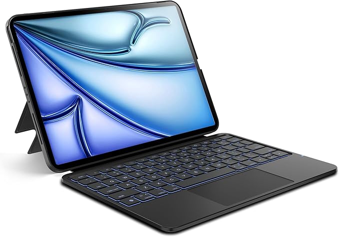 Detachable Keyboard Case for Apple iPad Air 11-inch (M3-M2) 2025 & iPad Air 5/4th Gen & iPad Pro 11 inch (4th-1st): Wireless Backlit Keyboard with Trackpad, Magnetic Protective Cover