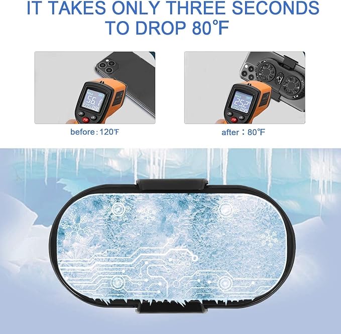 Neveika Phone Cooler, Cellphone Radiator with Dual Semi-Conductor Cooling Chip, Mobile Phones with a Width of 6 to 8 cm for Tiktok Live Streaming, Outdoor Vlog, Mobile Gaming.