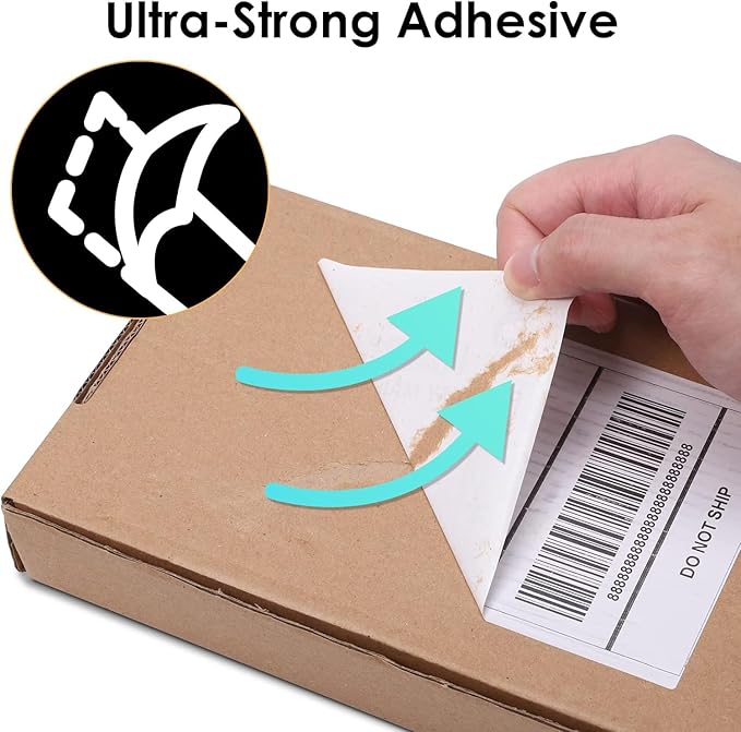 4x6 Thermal Shipping Label, Shipping Address Labels (2 Rolls of 500 4x6 Roll Labels) - Compatible with Nelko, JADENS, beeprt, ASprink, Rollo, Zebra, Omezizy and Other Thermal Printers