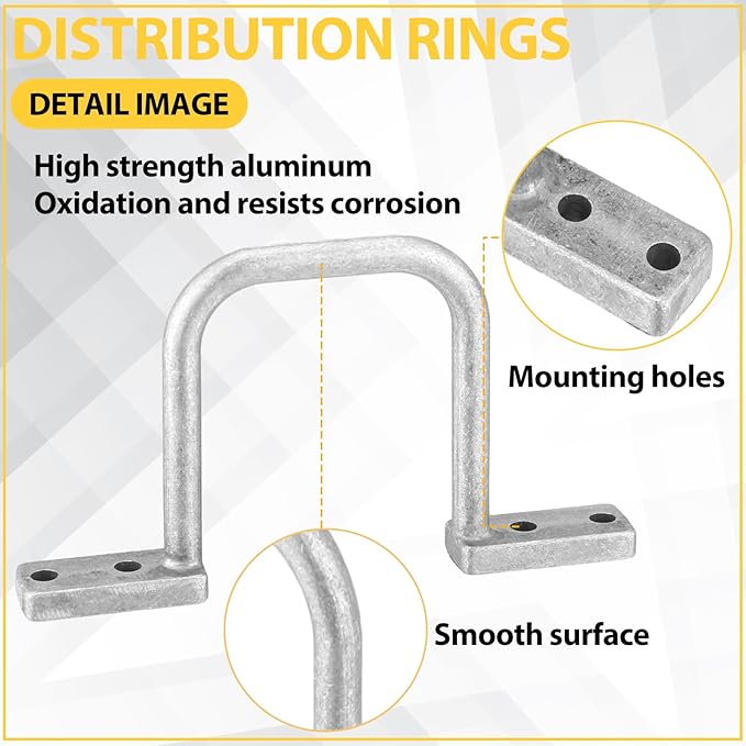 50 Pcs Distribution Rings Aluminum D Ring for Sorting Out Electric Cables, Cable Management, for Commercial and Residential Use, Silver (2 Inch)