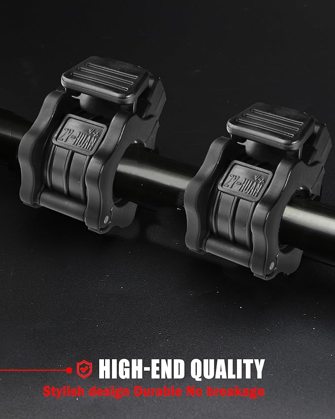 Adjustable Barbell Clips (2-Pack), Fits 0.98-1.1" Olympic & Standard Bars, Secure Locking Collars for Weight Lifting Strength Training