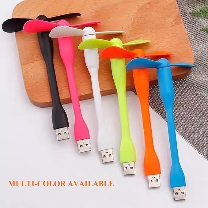 Mini USB Fan, Portable Pocket Fan USB-A Powered Little Cooler, Quiet Operation, for Home Office Car Outdoor Travel- 4 Pack (Orange)