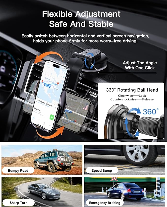 Wireless Car Charger, ESSAGER 15W Fast Charging Car Phone Holder Mount Auto Clamping Cell Phone Stand for iPhone 15 14 13 12 11 Pro Max, Samsung Galaxy S23 S22 S21