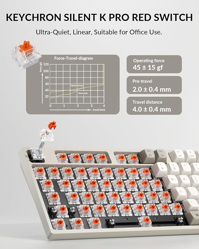 Keychron C2 Pro Wired Mechanical Keyboard with 8K Hz Polling Rate, Full Size Custom RGB Backlit Hot-Swappable, Non-Shine Through PBT Keycaps Compatible with Mac Windows Linux (Silent Red Switch)