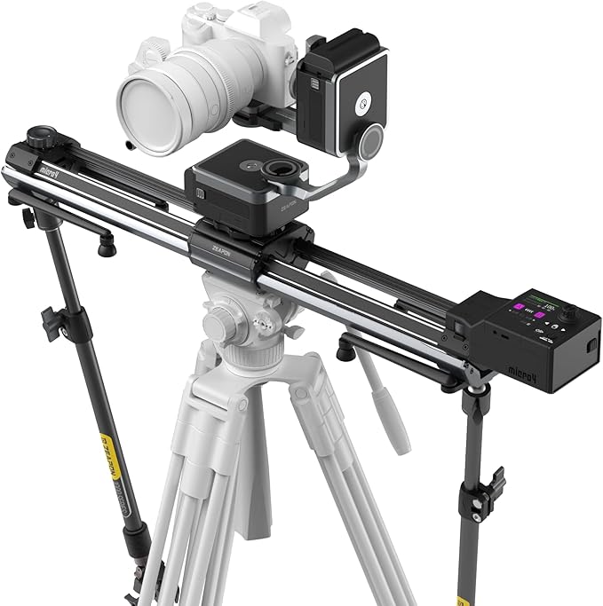 Zeapon Micro4 E1000&PONS PT Heads Double Distance Motorized Camera Slider, High-Speed Low Noise Motor 10-26Lbs Payload, 42''/107cm, LCD Screen, App Control, Smooth Damping Design