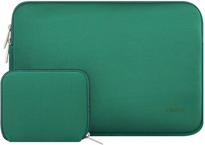 MOSISO Laptop Case 13.3 inch, 13-13.3 inch Laptop Sleeve Bag Compatible with MacBook Air/Pro 13 / Pro 14, HP Dell ASUS Lenovo Notebook, Neoprene Computer Sleeve Bag with Small Case, Peacock Green