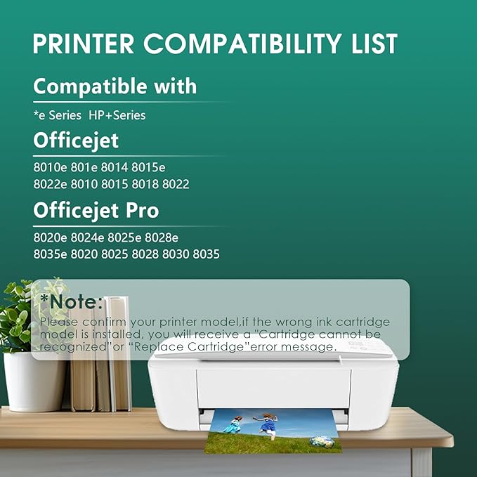910 XL Ink Compatible with HP 910XL Ink Cartridges Combo Pack, 910XL Ink Cartridges for OfficeJet Pro 8010 8020 Series, Pro 8020, 8030 Series Printer 3JB41AN 4-Pack (BK/C/M/Y, 4 Pack)