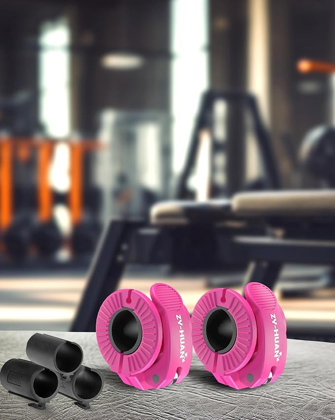 Pro Barbell Clips 1 inch Barbell Clamps 0.9-1.18inch Quick Release Weight Clips for Bars Multi-Size Adjustable Olympic Barbell Clamps