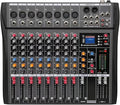 8 Channel Professional Digital Mixer Sound Board Console Bluetooth Live Studio Audio Mixer Power Mixing USB (110V-220V)