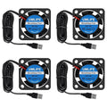 UMLIFE 4pcs USB 5V DC Fan 2510 Small 2 pin Cooling Cooler Computer 25mm X 10mm (25x25x10)