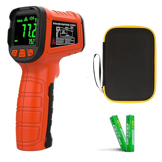 50:1 Infrared Thermometer Temperature Gun, -58°F to 1796°F Digital Laser Temp Gun for Cooking, Pizza Oven, BBQ, Fridge IR Handheld Gun for HVAC, Engine, and Industrial Use