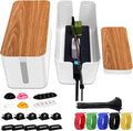 YUANYE Cable Management Box 2 Pack with 122 Cable Clips Set, Large Cord Organizer Box Hide Power Strip for Computer, Router, USB Hub and Under Desk Power Strip, Safe ABS Material Cord Management