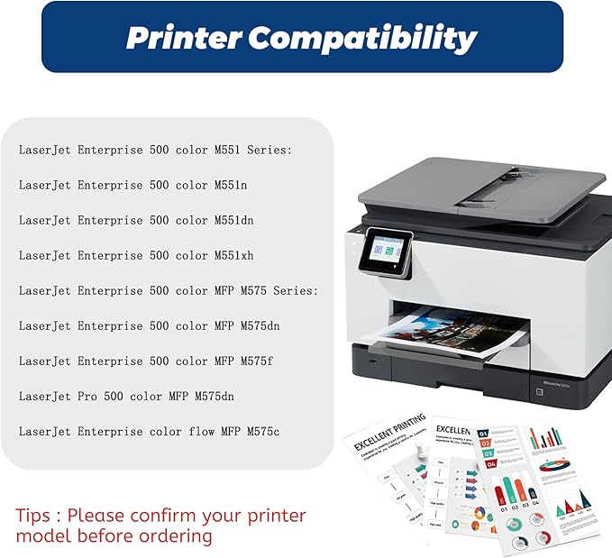 507A Cyan CE401A Toner Cartridge,Replacement Compatible for HP 507 507 A 507X CE401X for for Laserjet 500 Color m551 m551dn m551n m551xh m570dn m570dw m575c m575dn m575f (1-Pack)