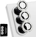 for Samsung Galaxy Z Fold 7 Camera Lens Protector, Individual Metal Ring Tempered Glass Lens Cover, [Strong Adsorption] Scratch Resistant Ultra-Thin HD Clear Lens Cover, 1 Set-Slivery Diamond