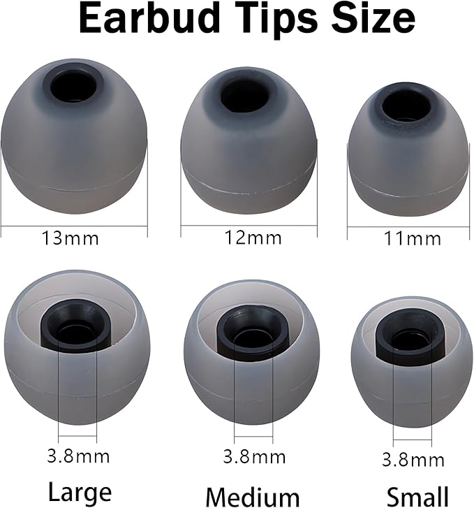 Earbud Replacement Tips Silicone Earbud Tips Eartips Fit Most in-Ear Earbuds - Image 2