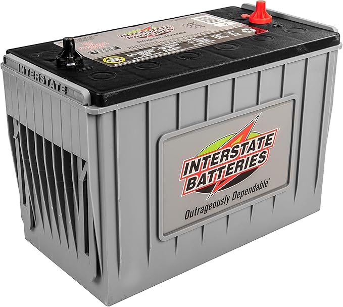 Interstate Batteries Heavy Duty Marine Deep Cycle Battery 12V 100Ah 925CCA (31-AGM7) Pure Matrix Power Commercial AGM Cranking Replacement (Group Size 31) GEM Cars, Yachts, Extra Fuel Tank Trucks