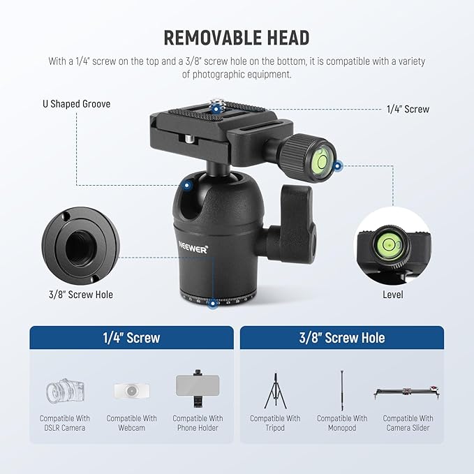 NEEWER TP09 Carbon Fiber Mini Tripod Compatible with iPhone, 20" Lightweight Compact Travel Desktop Tripod Stand with Ball Head, Phone Holder, Remote for Phone DSLR Camera Video Camcorder Webcam