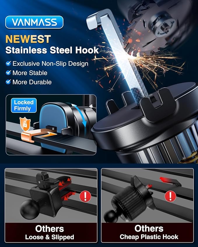 VANMASS Car Phone Holder 2025 Ultimate Military-Grade Phone Holder for Your Car Windshield Dashboard【Newest Best Strongest】 Cell Phone Car Mount with Patent & Safety Certs for iPhone Samsung Android