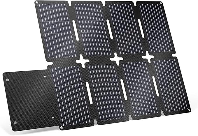 GRECELL 80W Portable Solar Panel, Foldable Solar Panel QC3.0 USB-A &Type-C Port,23% High Efficiency IP67 Waterproof Outdoor Cell Phone Solar Charger for Power Banks Tablets Outdoor Small Power Station