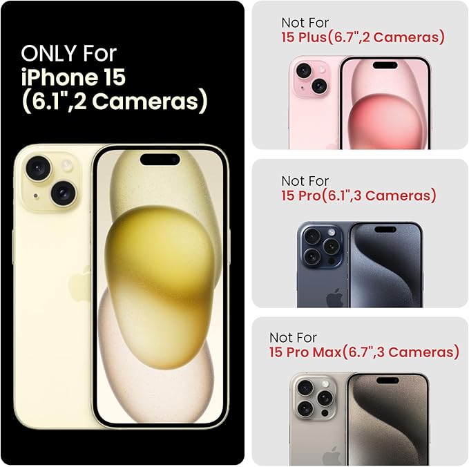 FireNova Designed for iPhone 15 Case, Silicone Upgraded [Camera Protection] Phone Case with [2 Screen Protectors], Soft Anti-Scratch Microfiber Lining Inside, 6.1 inch, Black