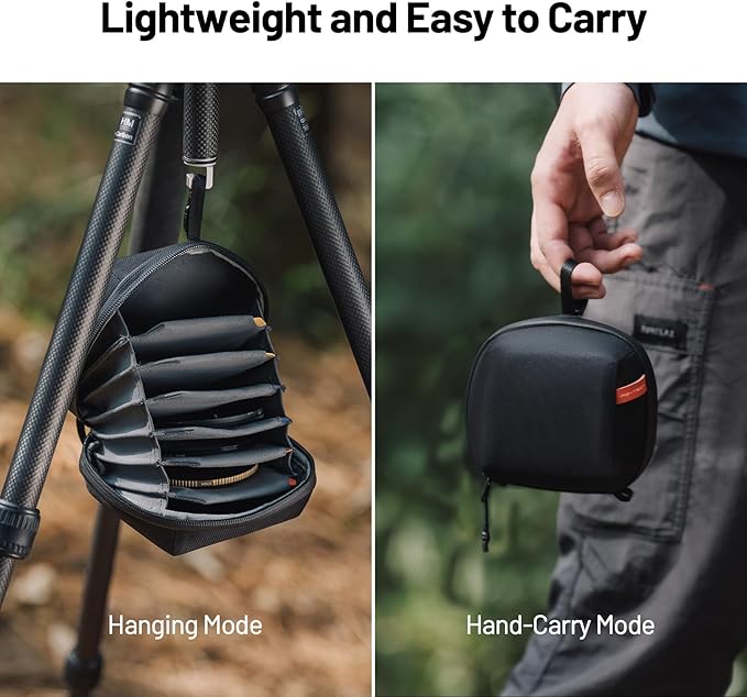 PGYTECH Hard Lens Filter Pouch Up to 100mm, 7 Pockets Camera Filter Bag Carrying Case for Photography Filter, Storage Wallet for Circular Filter, Waterproof & Dustproof Filter Pouch, Round Filter M