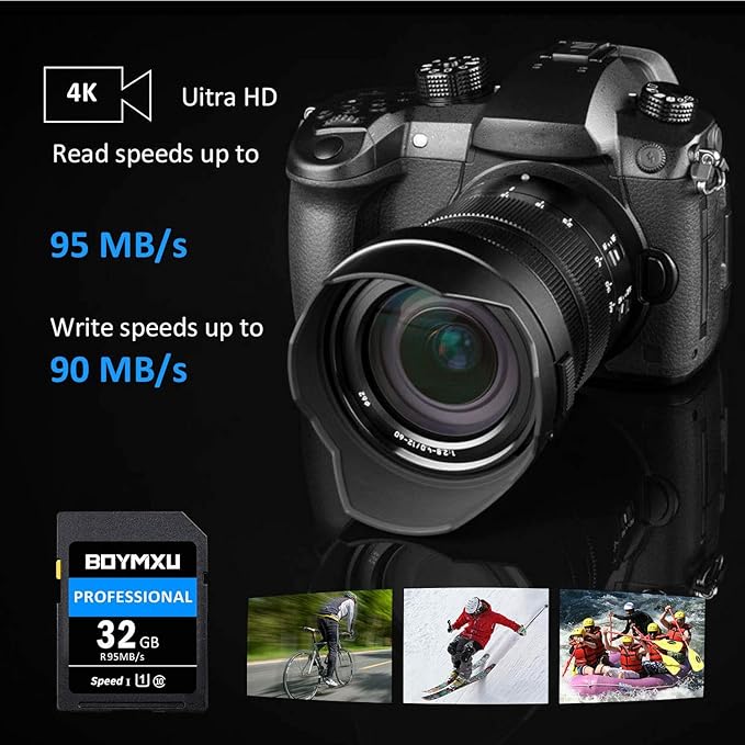 Professional 1000 x Class 10 UHS-I U3 Memory Card - 32GB, Compatible with Computers, Cameras and Camcorders, Up to 95MB/s Read Speed, Blue/Black