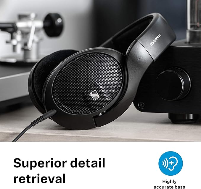 Sennheiser HD 560 S Over-The-Ear Audiophile Headphones - Neutral Frequency Response, E.A.R. Technology for Wide Sound Field, Open-Back Earcups, Detachable Cable, (Black) (HD 560S)