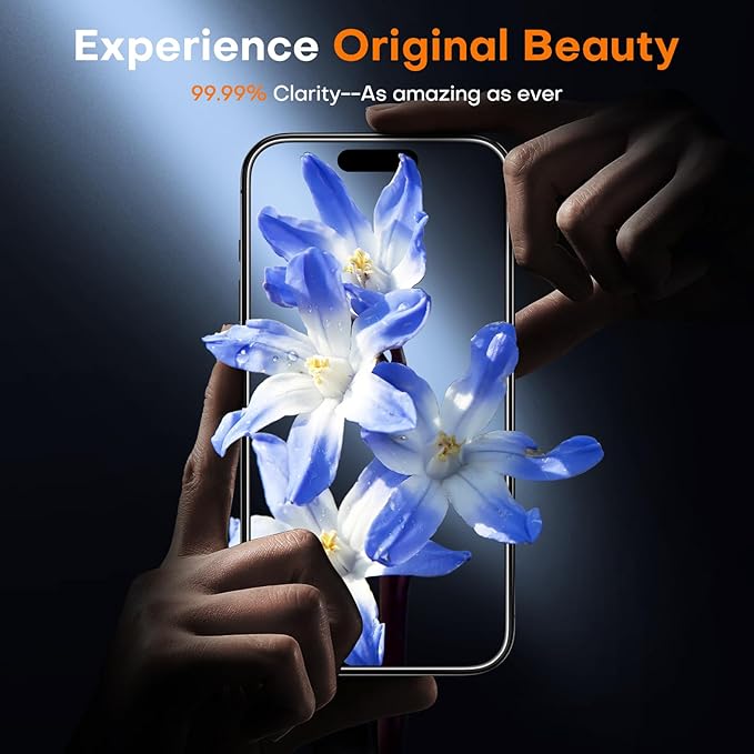 TOCOL for iPhone 16 Screen Protector 9H Hardness Military Grade Shatterproof HD Tempered Glass Full Coverage Easy Installation Case Friendly 2 Pack