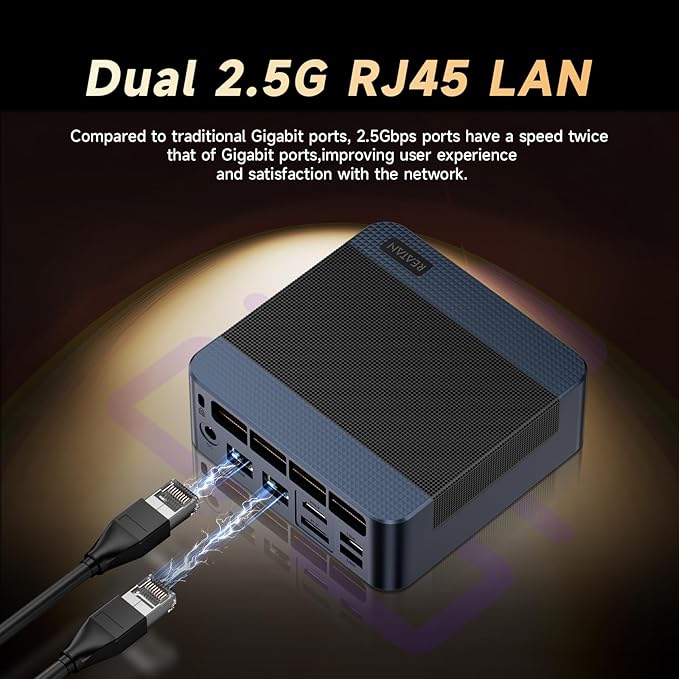 Reatan A6 AMD Ryzen 7 7840HS Gaming Mini PC, 32GB RAM DDR5 5600MHz 1TB SSD, 8C/16T, 8K Triple Displays OCuLink, Mini Computers for Gaming Home Theater Office Business (3 Year After-Sale Support)