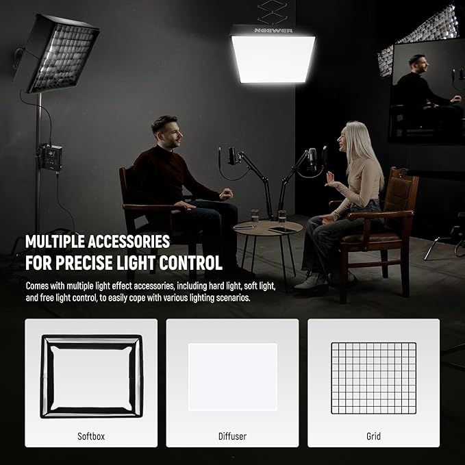 NEEWER 115W Flexible LED Video Light, Studio RGB Panel Light Mat Kit with Softbox APP/2.4G/DMX Control 2500K-10000K 14700lx/0.5m CRI96+, Key Lighting for Photography Streaming Video Recording, FL100C
