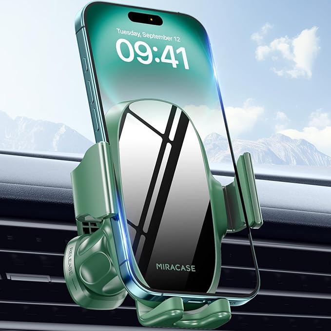 Miracase Upgraded-2nd Generation Universal Phone Holders for Your Car, Hands Free Air Vent Car Phone Holder Mount Compatible with iPhone 16/15/14/13/12/11 Series and All Phones