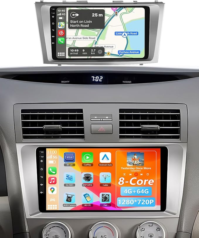 8core 4G+64G Car Radio for Toyota Camry 2006-2011 Support Canbus Original JBL Navigation, RSNAVI Car Stereo Wireless Carplay Android Auto 9'' Touchscreen WiFi BT/FM/RDS/EQ Backup Camera
