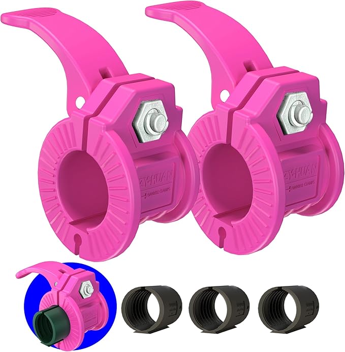 Barbell Clips 1 Inch Quick Release Weight Clamps 0.9-1.18inch Multi-Size Adjustable Olympic Clamps for Bars