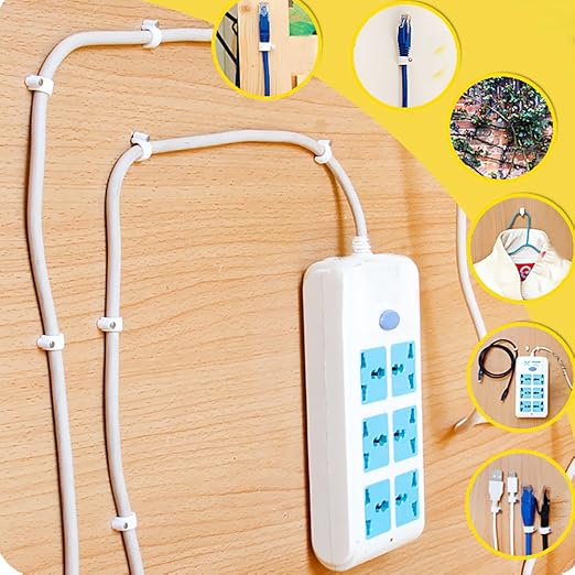 200 Pack Nail in Cable Clips Ethernet Cable Nails Tacks Clips 7mm for Cat6 Cable - White