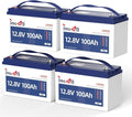 12V 100Ah Pro LiFePO4 Battery, Grade A Battery Cells, 4 Pack Group 31 Deep Cycle Lithium Battery, Built-in 100A BMS,10-Year Lifetime, Perfect for RV, Solar Home System and Off-grid Application