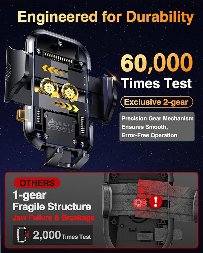 VANMASS Car Phone Holder 2025 Military-Grade Phone Holder for Your Car Windshield Dashboard【 65 Lbs Strongest Suction】【Patent & Safety Certs】 Universal Cell Phone Car Mount for iPhone Samsung Android