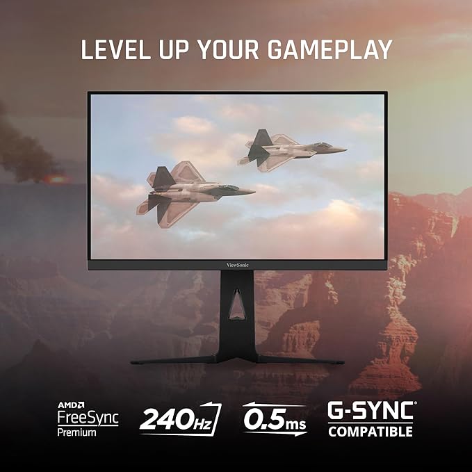 ViewSonic XG2736-2K 27 Inch 1440p IPS Gaming Monitor with 240Hz, 0.5ms FreeSync Premium, NVIDIA G-Sync Compatible, RGB Lighting, Advanced Ergonomics, HDMI, DP and 65W USB-C Inputs