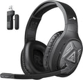 EKSA 2.4GHz Wireless Gaming Headset with Noise Canceling Microphone for PS5, PC, PS4 Bluetooth Gaming Headphones with USB & Type-C Connector, 52Hrs Battery PC Headset for Switch, Laptop, Mobile, Mac