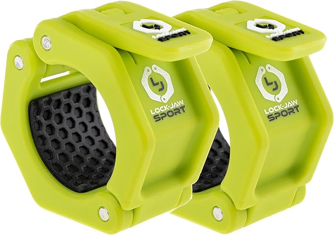 Lock-Jaw Sport Olympic Barbell Collar - Quick Release Barbell Clamp (Green)