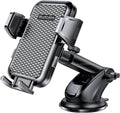 3-in-1 Car Phone Holder, Strong Suction Phone Mount for Windshield/Dashboard/Desk, Hands Free Dash Mounted Car Cell Phone Holder Stand, Truck Phone Holder for iPhone Samsung Android Smartphone