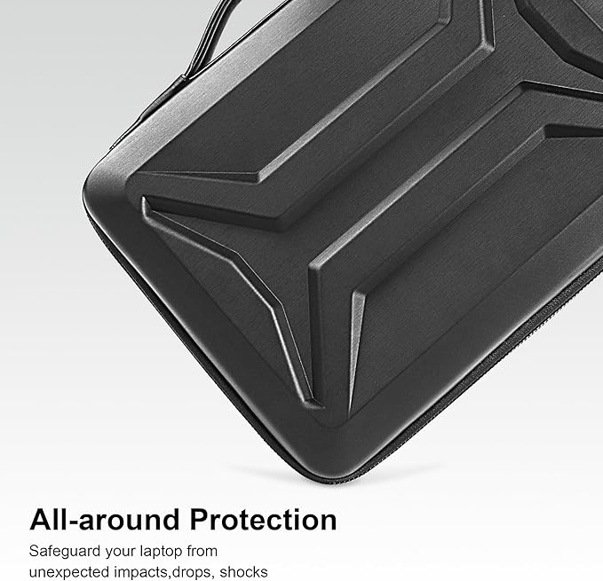 DOMISO 15.6 Inch Laptop Case Rugged Sleeve Waterproof Hard Shell Protective Cover Fits Most 15.6" Laptops/Macbook Pro/Lenovo IdeaPad/HP ENVY/Dell XPS (Black)