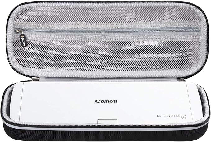 Aproca Portable Case Compatible with Canon ImageFORMULA R10 / ImageFORMULA P-215II Portable Document Scanner, Storage Hard Bag - Black (Case Only)