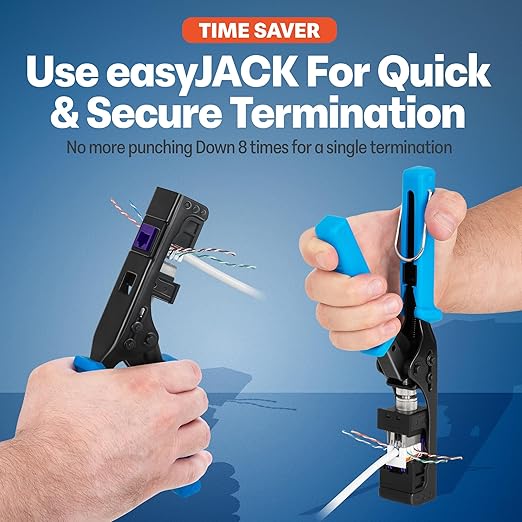 Everest 90° Angled RJ45 Cat6 Keystone Jacks 10-Pack in Purple - Slim Profile Female RJ45 Connectors - Cat 6 Keystone Jack - Compatible with 90° Angled Speed Termination Tool - easyJACK (B094WB91H3)