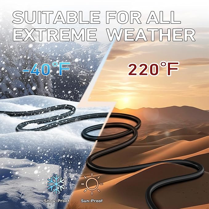 LUCKY TL Indoor Outdoor Extension Cord, 16/3 Gauge Black Long Extension Cord 25ft, Waterproof Flexible Case, Made of Pure Copper, 13A 1625W 16AWG SJTW, 3 Prong Heavy Duty Wire, ETL