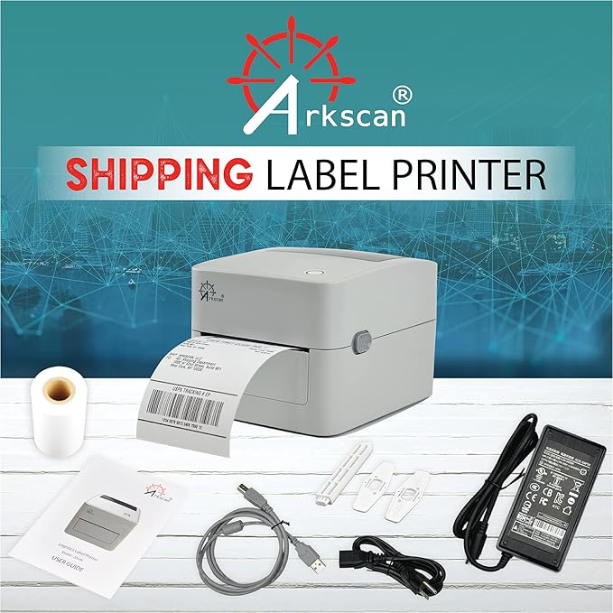 Arkscan 2054K-USB Upgraded 2054A Shipping Label Printer for Windows Mac Chromebook, Support Amazon Ebay Paypal Etsy Shopify ShipStation UPS USPS FedEx, fit Roll & Fanfold 4x6 Direct Thermal