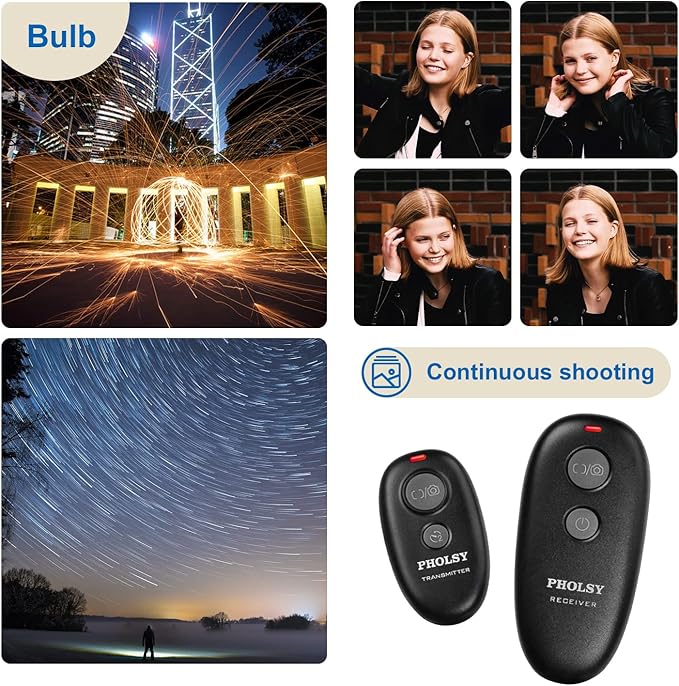 PHOLSY Camera Remote Shutter Release P6 Wireless Remote Control for Panasonic Lumix S5 S1 G95 G91 G90 FZ10002 G9 GH5 GH6 G85 G81 GX8 GX7 GH4 GH3 FZ2500 FZ2000 FZ1000 FZ300 FZ200 DMW-RSL1 RS2