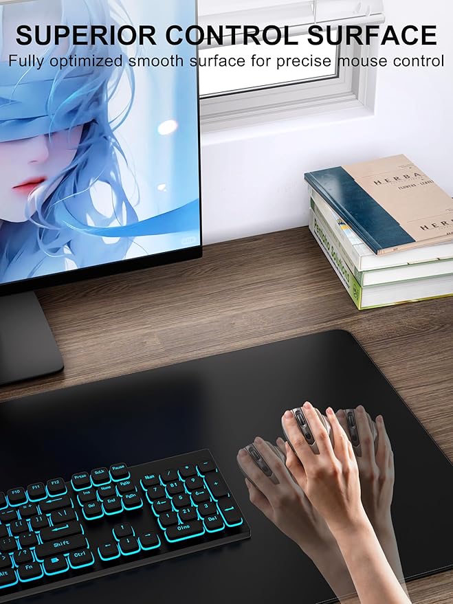 TopMade Mouse Pad with 15W Wireless Charging & Phone Holder, 31.5" x 15.75" XXL Large Desk Pad, Waterproof Gaming Mousepad Home Office Desk Mat (Includes 20W PD Power Adapter & 6.56ft Woven Cable)