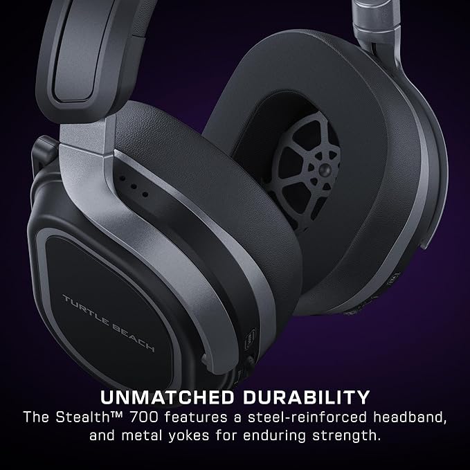Turtle Beach Stealth 700 Gen 3 Wireless Multiplatform Amplified Gaming Headset for PS5, PS4, PC, Mobile – 60mm Drivers, AI Noise-Cancelling Mic, Bluetooth, 80-Hr Battery, Dual Transmitters – Black